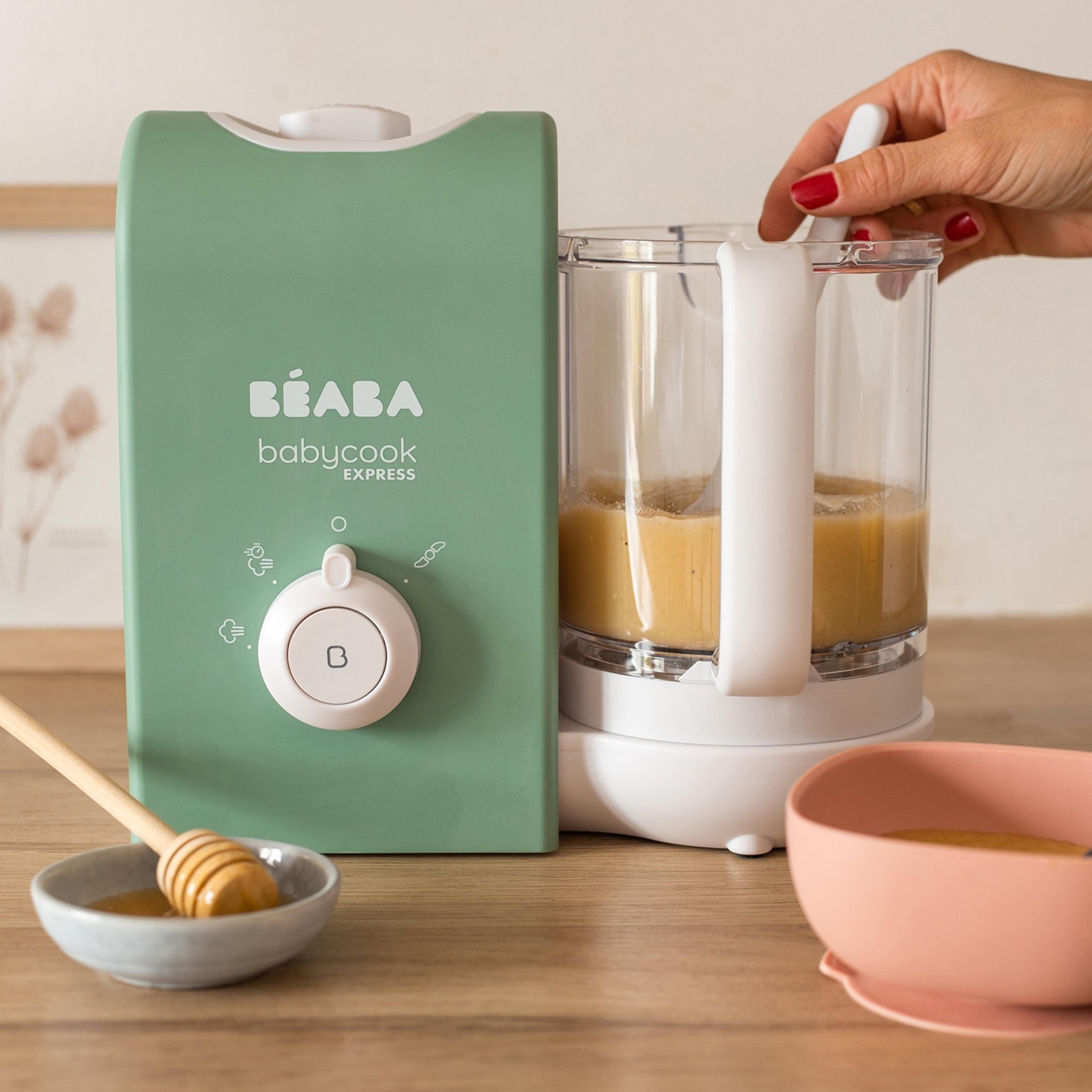 Пароварка-блендер Beaba Babycook Express Оливковий