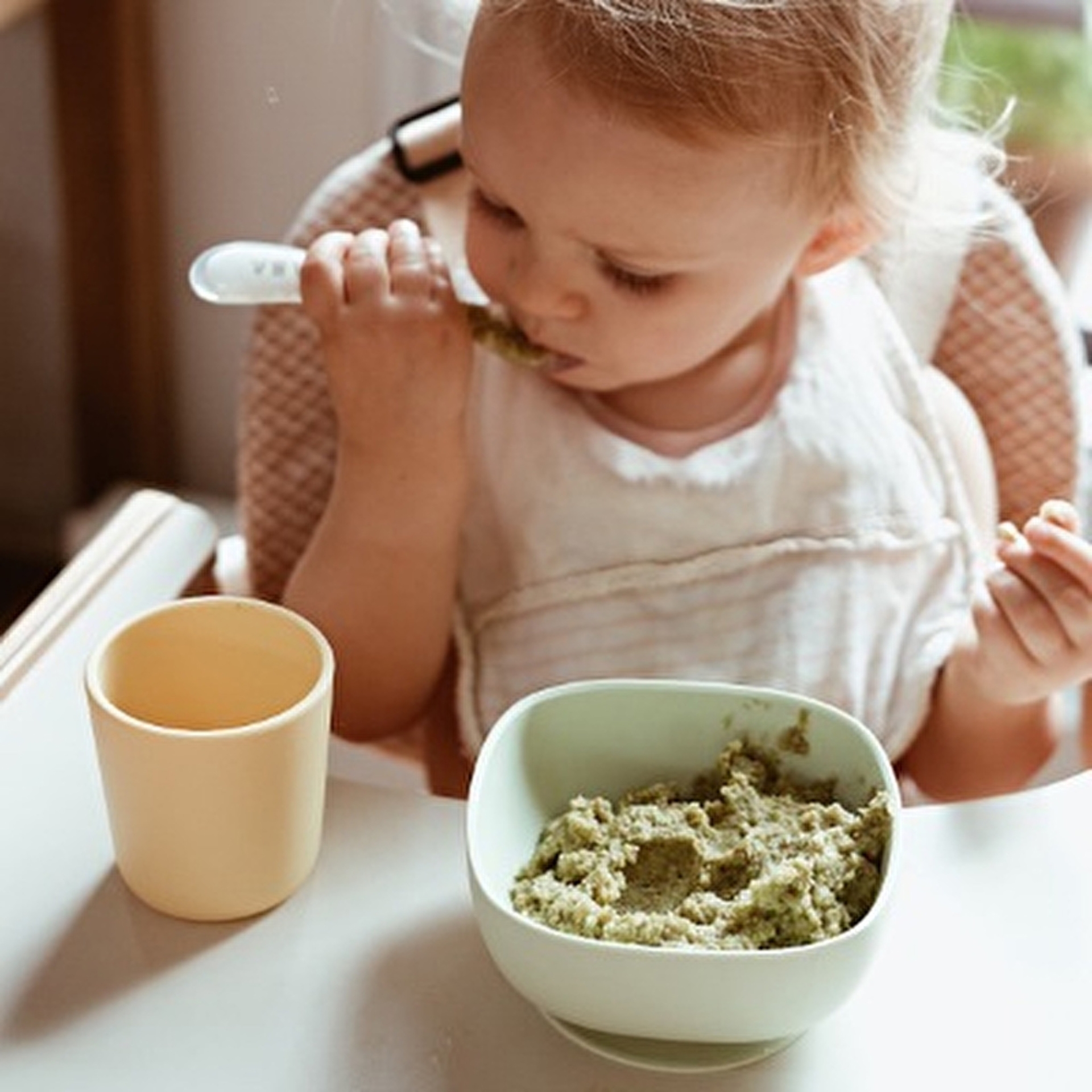 Набір силіконового посуду Beaba Babycook, 4 предмета, жовтий/зелений