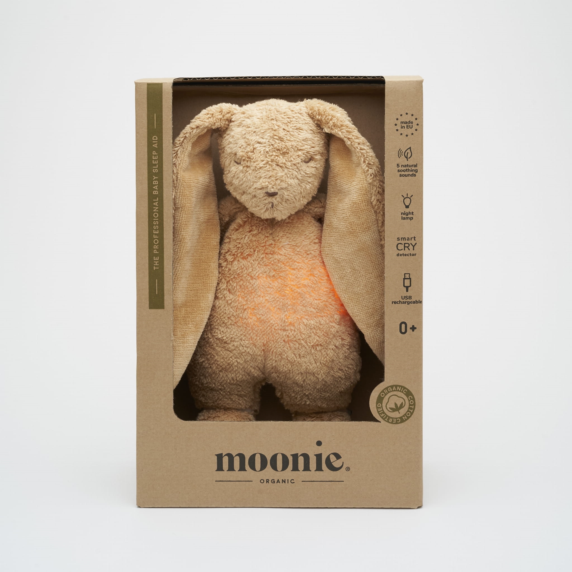 Співаючий Зайчик MOONIE ORGANIC Cappuccino