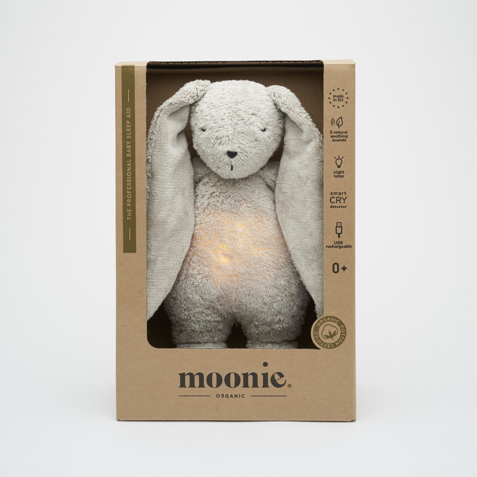 Співаючий Зайчик MOONIE ORGANIC Grey