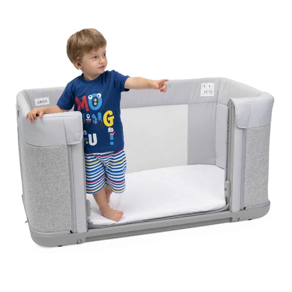 Ліжко Chicco Next2Me Forever, комод Класичний та шафа від MamoTato  (білий, сірий)