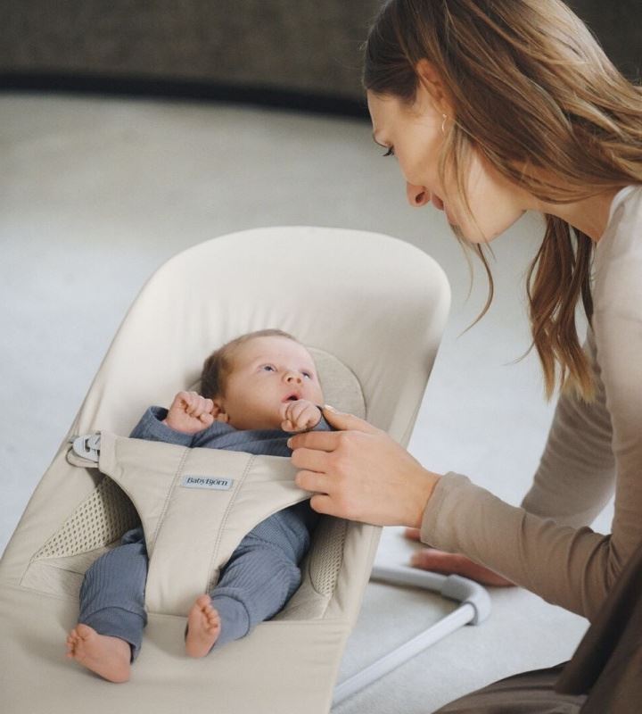 Шезлонг BabyBjorn BALANCE SOFT Woven/Jersey Tri Fabric Light Beige