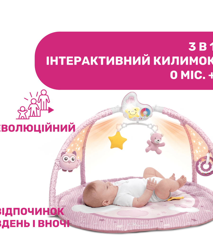 Розвиваючий килимок Chicco "Enjoy Colours" рожевий
