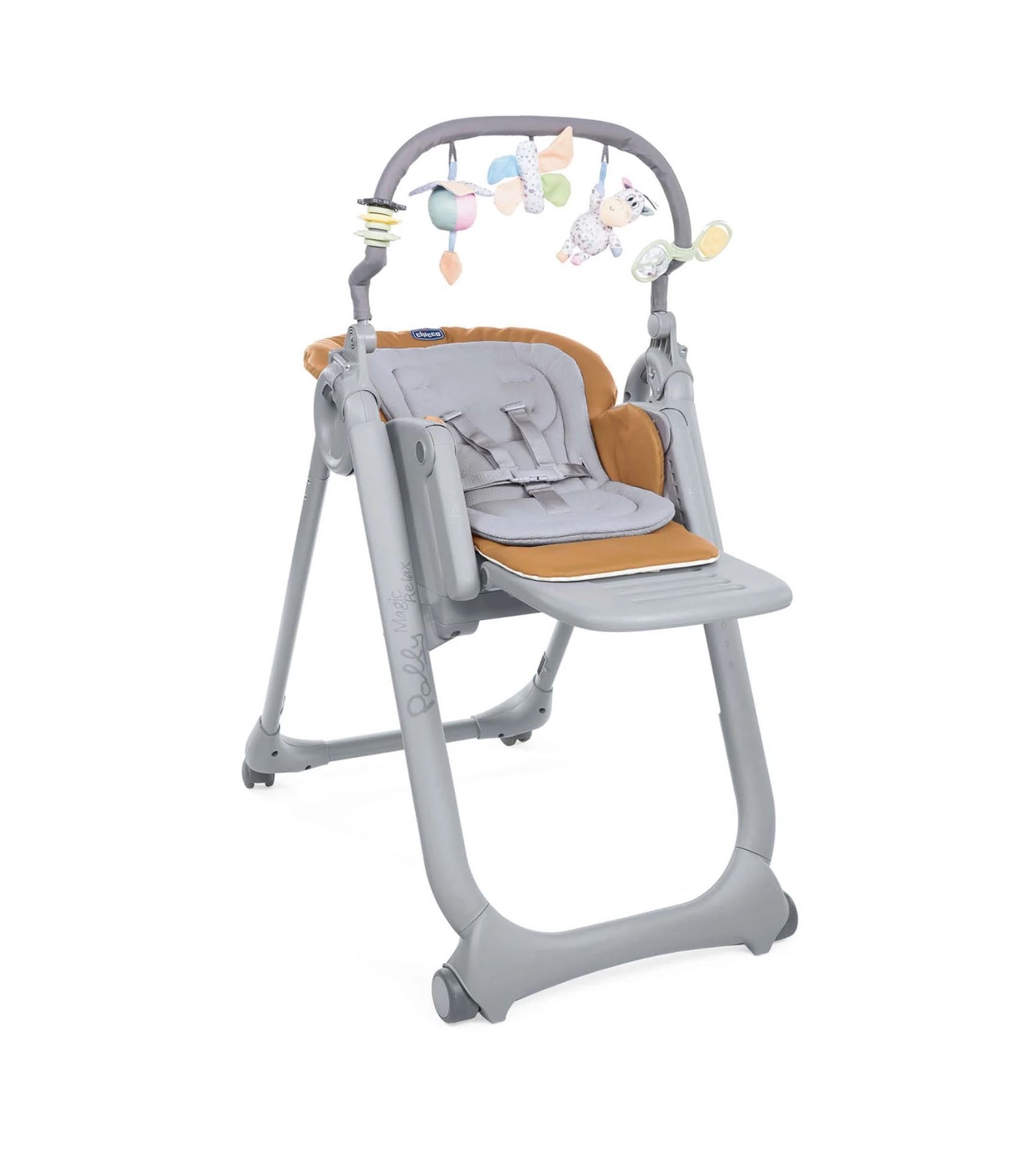 Стільчик для годування Chicco Polly Magic Relax New сірий+гірчичний
