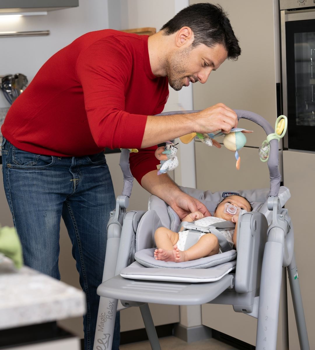 Стільчик для годування Chicco Polly Magic Relax New сірий+темносиній