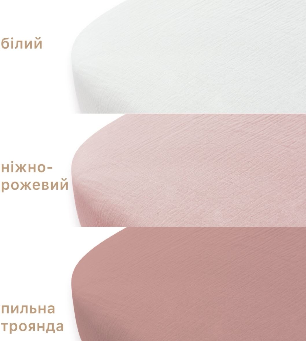 Набір простирадл на гумці з мусліну 3 шт