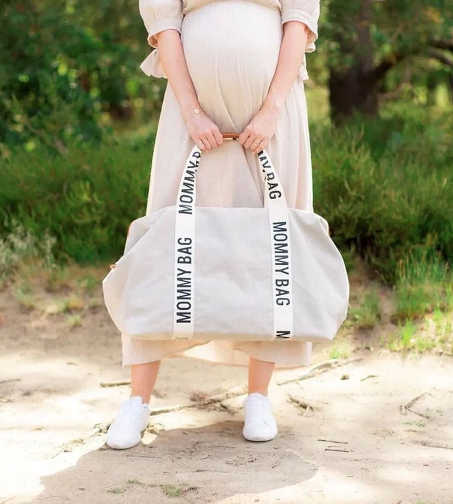 Сумка Childhome Mommy bag Signature - canvas off white