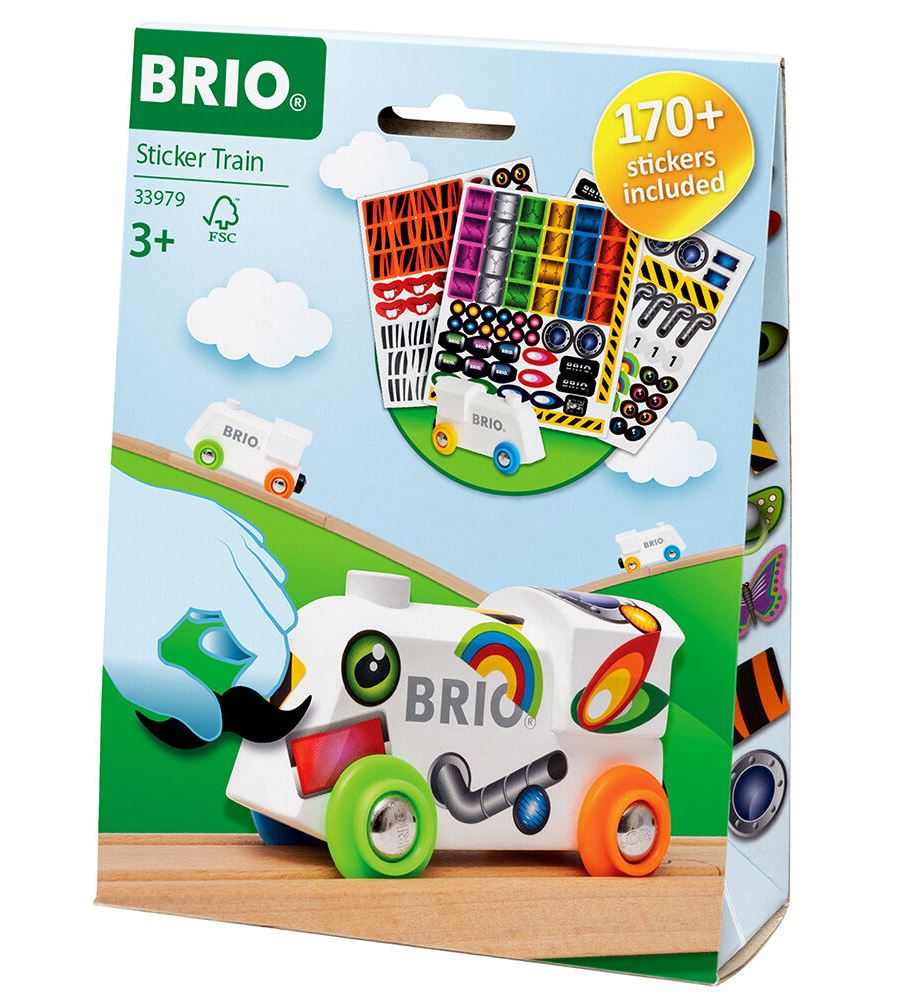 Локомотив BRIO з наклейками