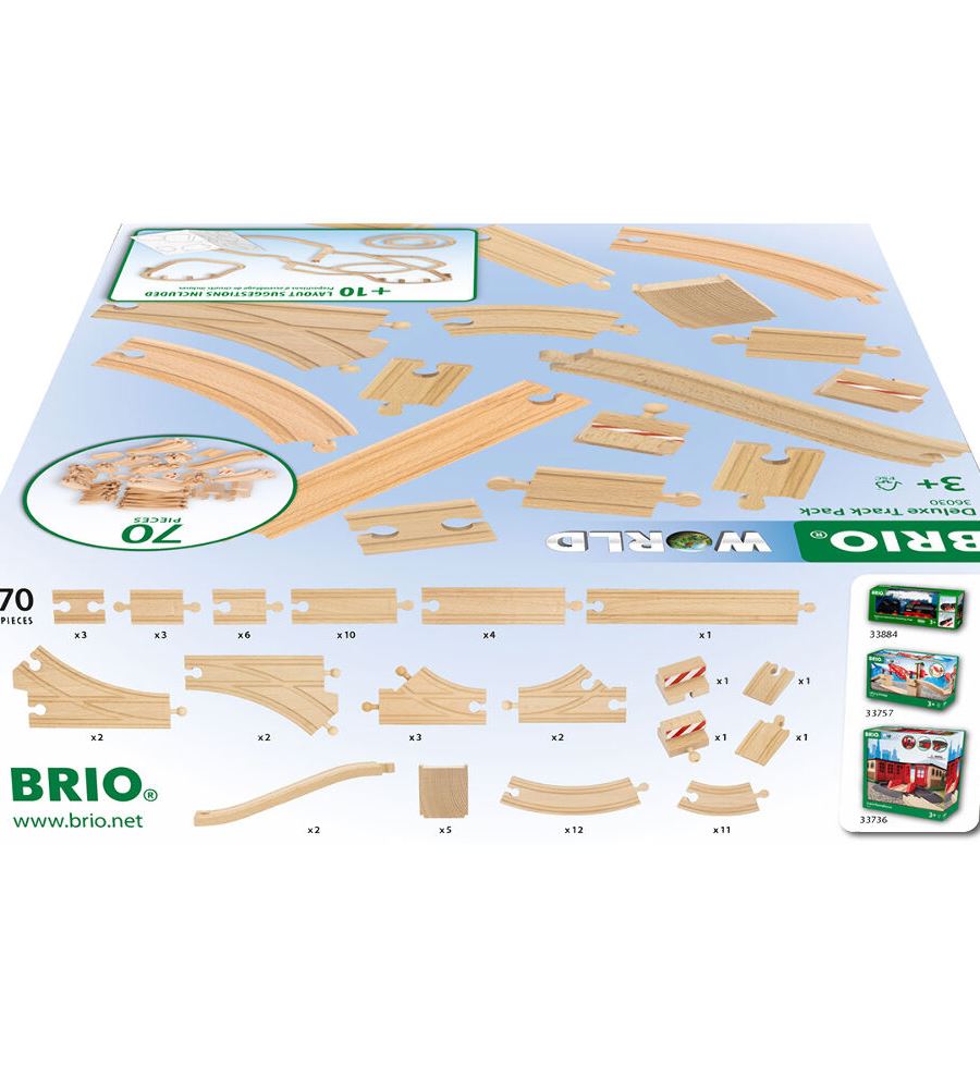Набір розширень для залізниці BRIO Deluxe 70 эл.